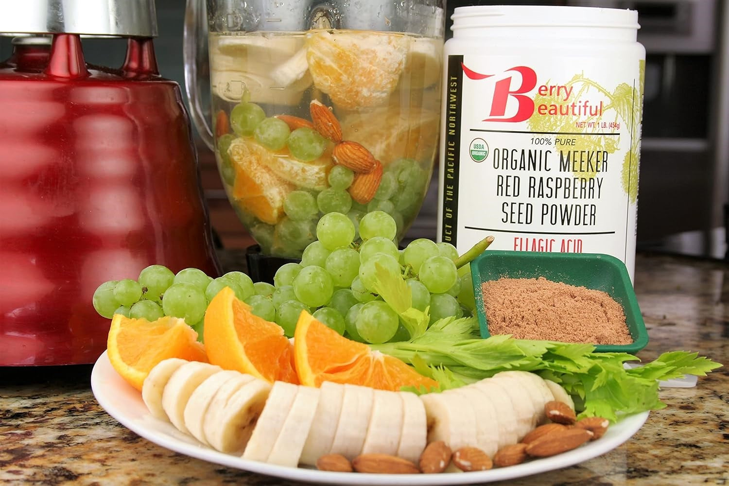 Poudre de graines de framboise rouge certifiée biologique