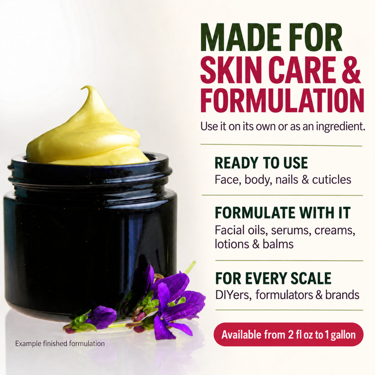 Red raspberry seed oil for face and body care, DIY formulas, serums, creams, lotions and balms.